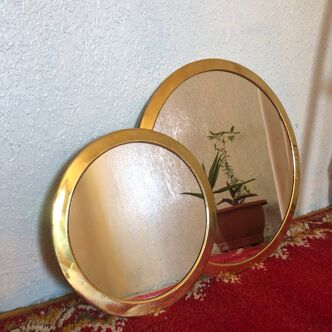 Set of 4 brass mirrors
