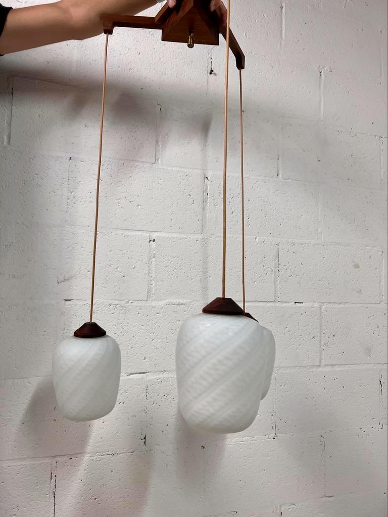 Vintage ceiling lamp with wood accent