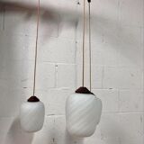 Vintage ceiling lamp with wood accent