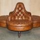 Leather Chesterfield tête-à-tête sofa, 4-seater