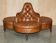 Leather Chesterfield tête-à-tête sofa, 4-seater