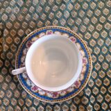 Set of 9 cups and 12 plates in P.N. Lamotte porcelain – blue decoration