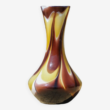 Italian opaline vase, flower pot, flower vase, blown glass, retro, interior decoration
