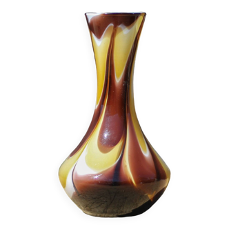 Italian opaline vase, flower pot, flower vase, blown glass, retro, interior decoration