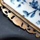 Blue Chinese floral porcelain coupe on a bronze base table centrepiece.
