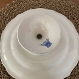 Old earthenware cake display from Gien decor Rouen