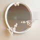 Miroir et tablette en fonte emaillée blanche / style art deco