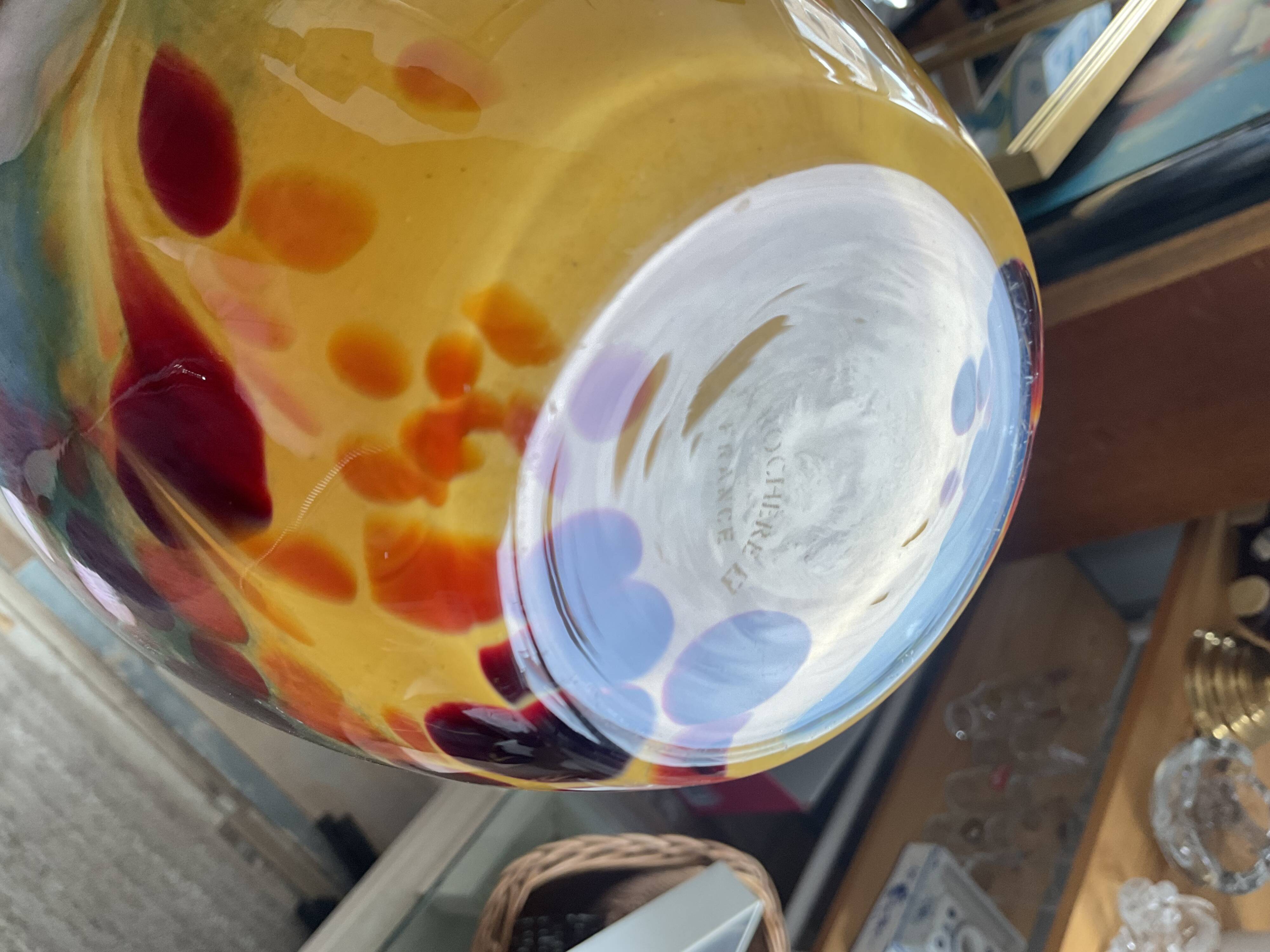 Vintage La Rochere glass paste vase