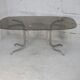 Chrome steel table with smoked glass top, France, circa 1970.