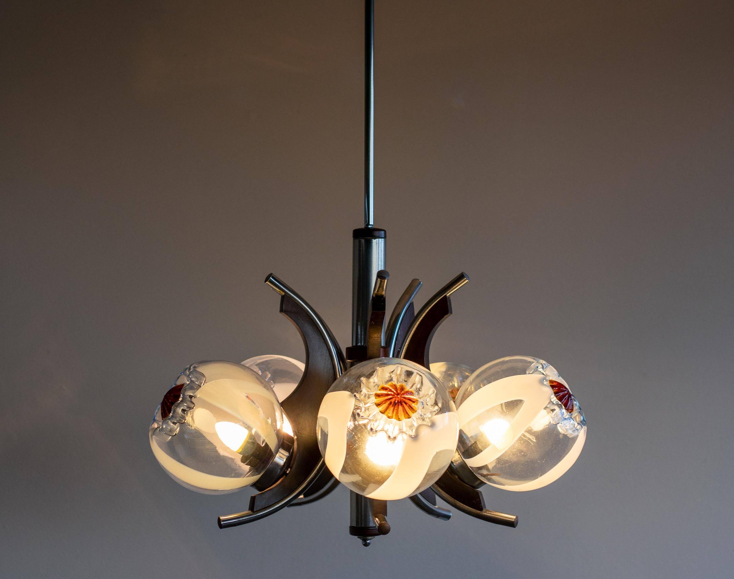 Murano glass chandelier by Mazzega, Italy, 1970