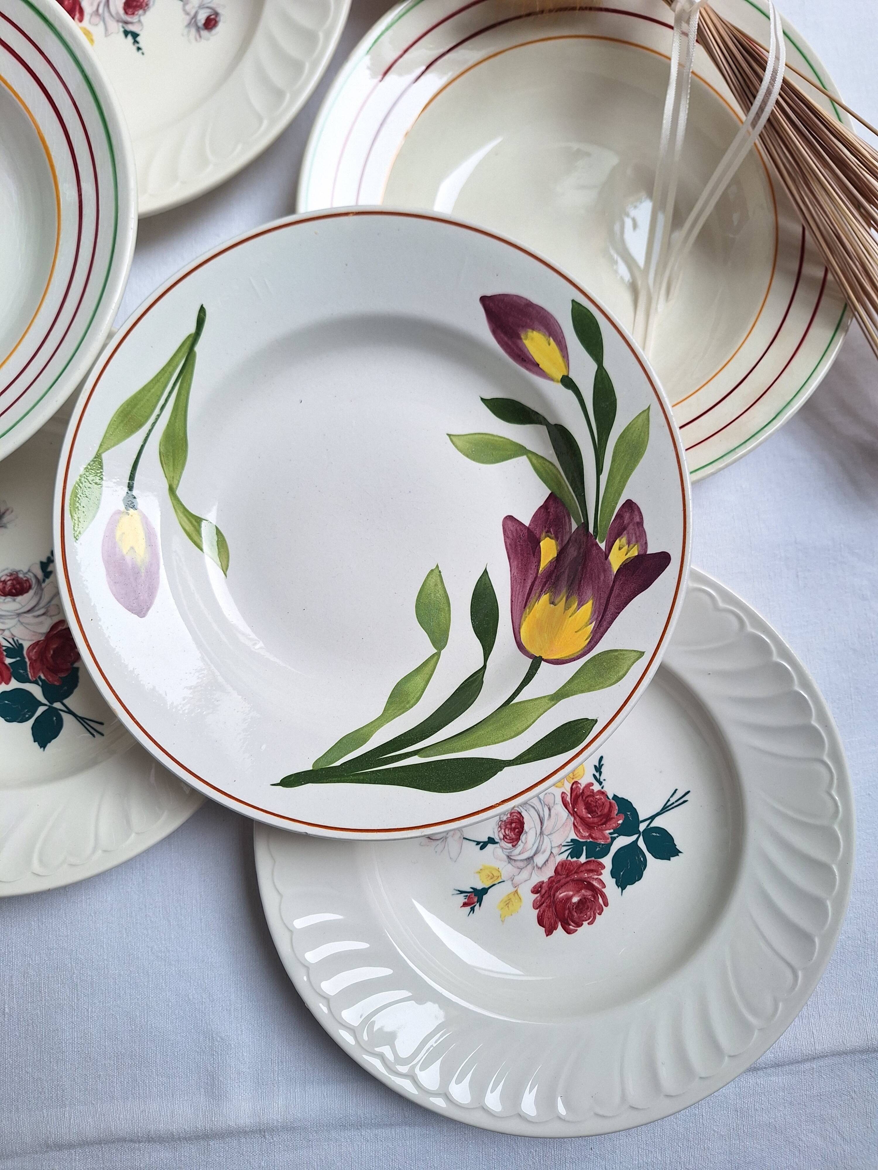 Vintage Gien and St Amand soup plates