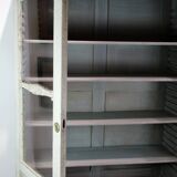 Glass Cabinet From The Gustavian Period Painted In Grey From 1810s