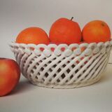 Vintage braided porcelain basket