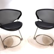 Set of 2 Wilkhahn Nuvola conference / dining room chairs by Herbert Ohl, 19