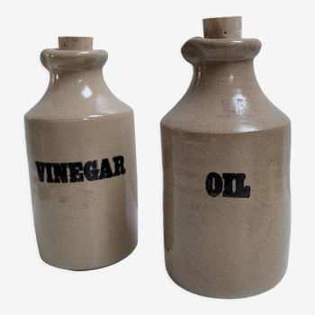 Duo stoneware oil and vinegar