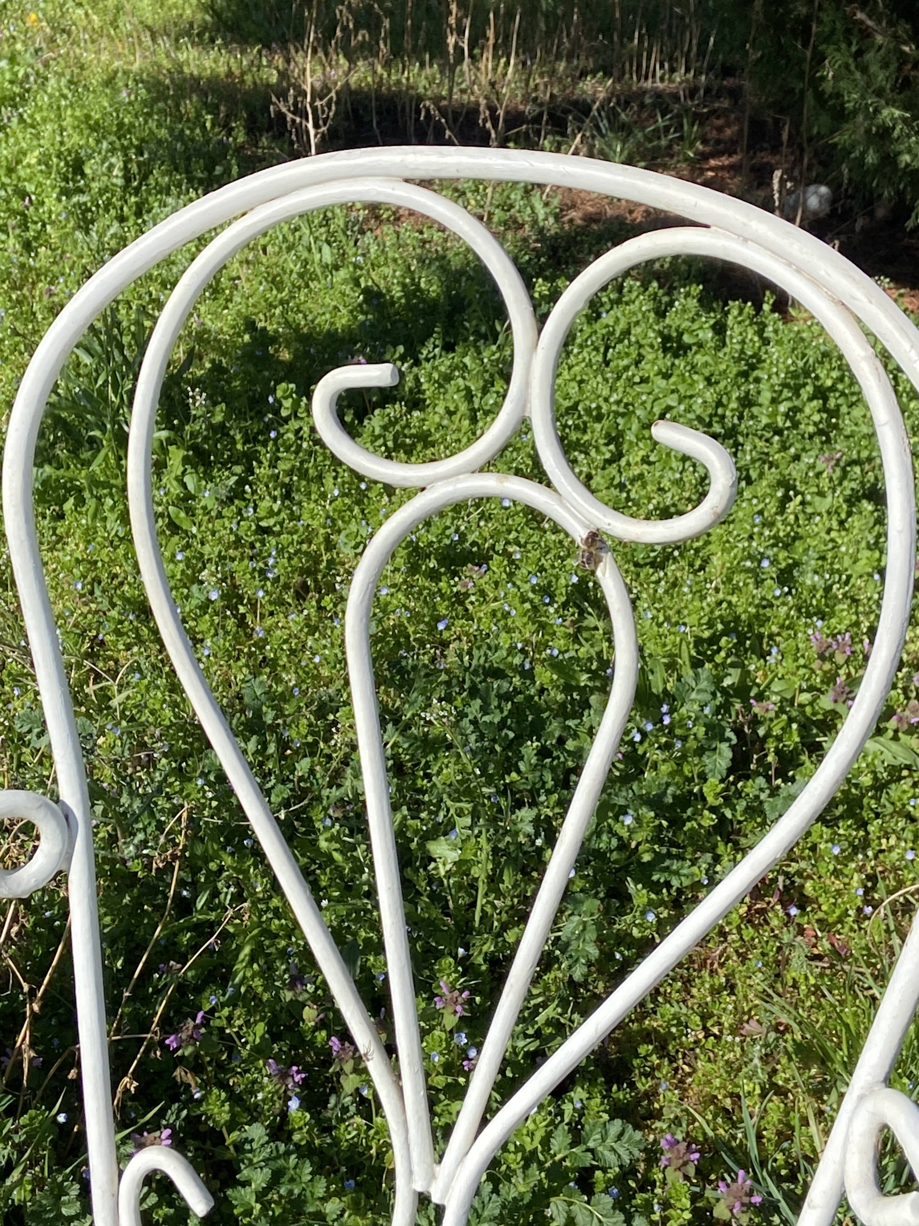 Pair of armchairs wrought iron garden chairs French iron armchairs 1950