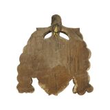 Petit miroir ancien patiné en bois doré du XIXe siècle
