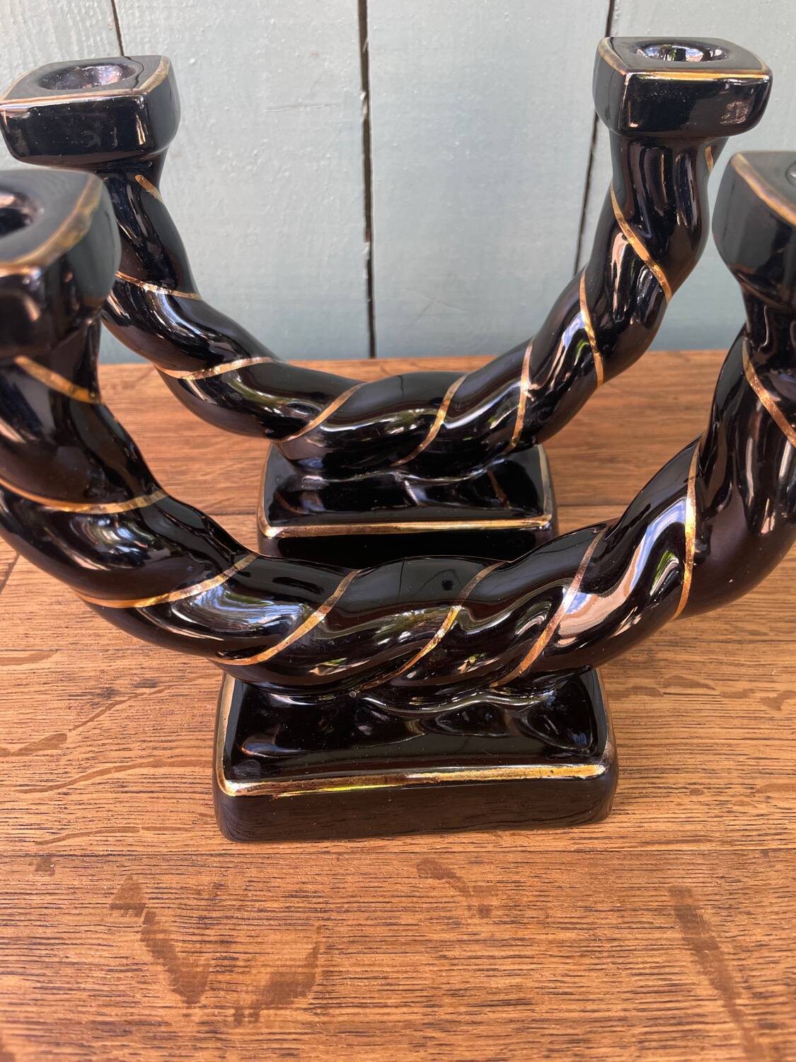 Ceramic twisted candle holder