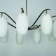 Rare Arredoluce Monza, 9-Light Brass and Opaline Glass Chandelier, Italy 19