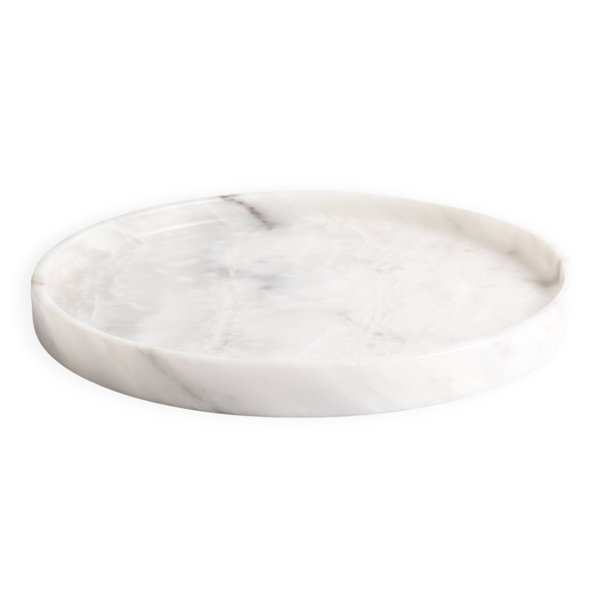 Gabriella – White Round Natural Marble Tray
