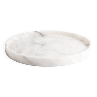 Gabriella – White Round Natural Marble Tray