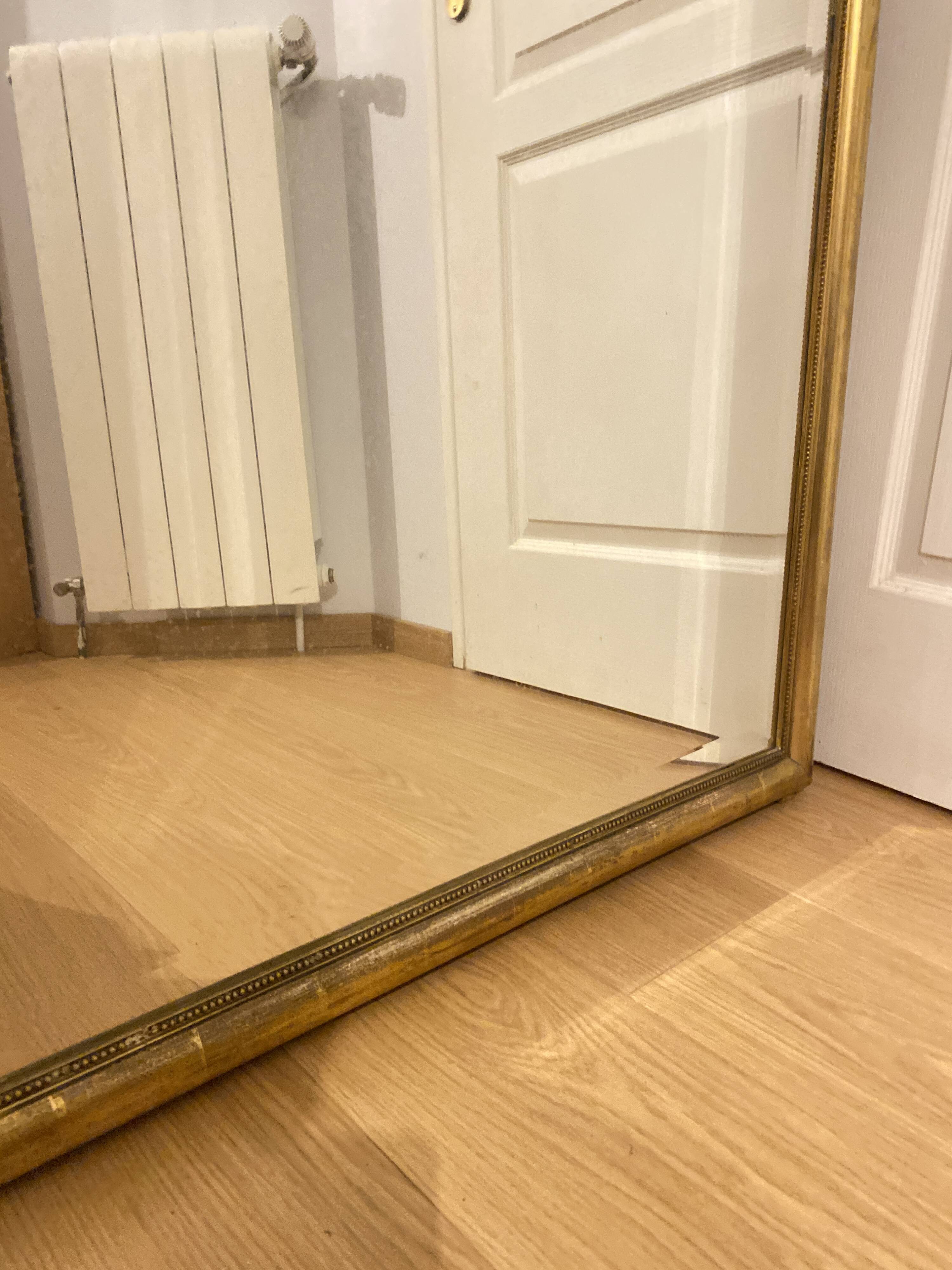 Important 19th Century Beveled Mirror with Pediment - Louis XVI Style - 81cm X 163cm