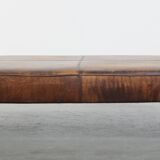 Hocker/coffee table made of sheepskin