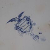 Grand plat bleu terre de fer ancien longport