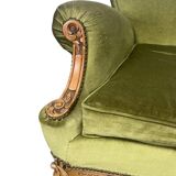 Vintage green baroque sofa / three-seater / sofa
