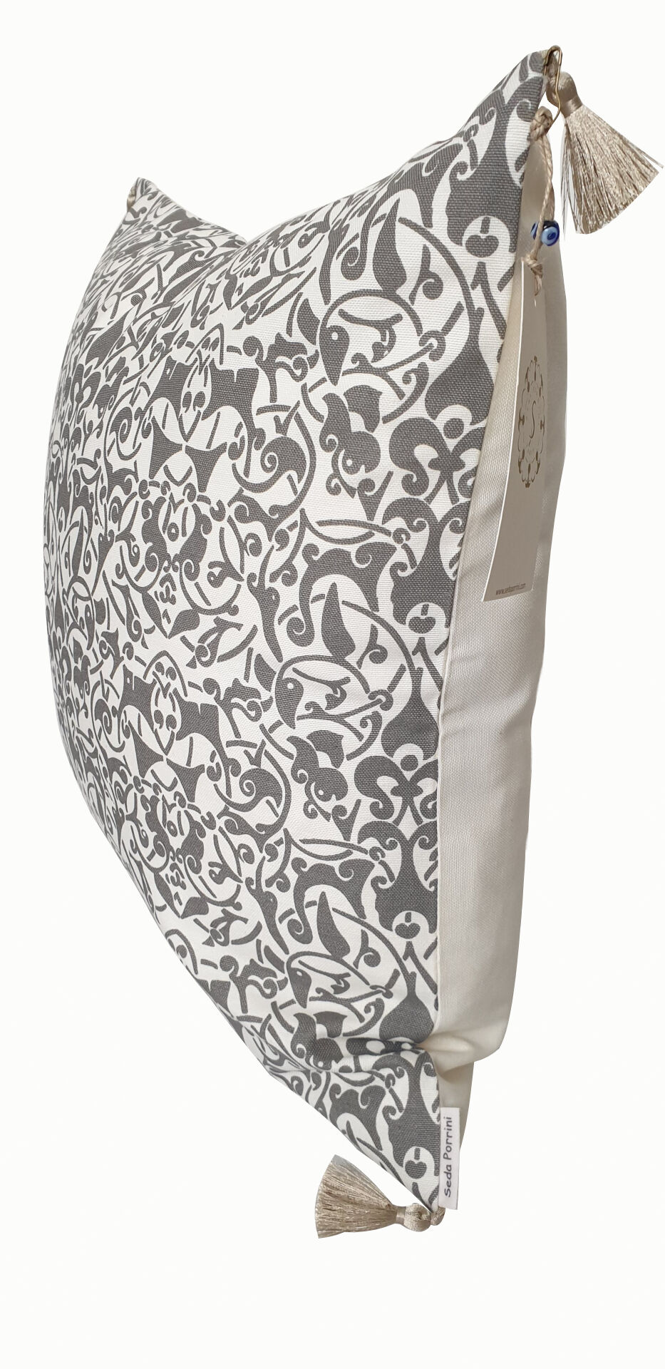 Etnik white gray cushion cover - 50 x 50