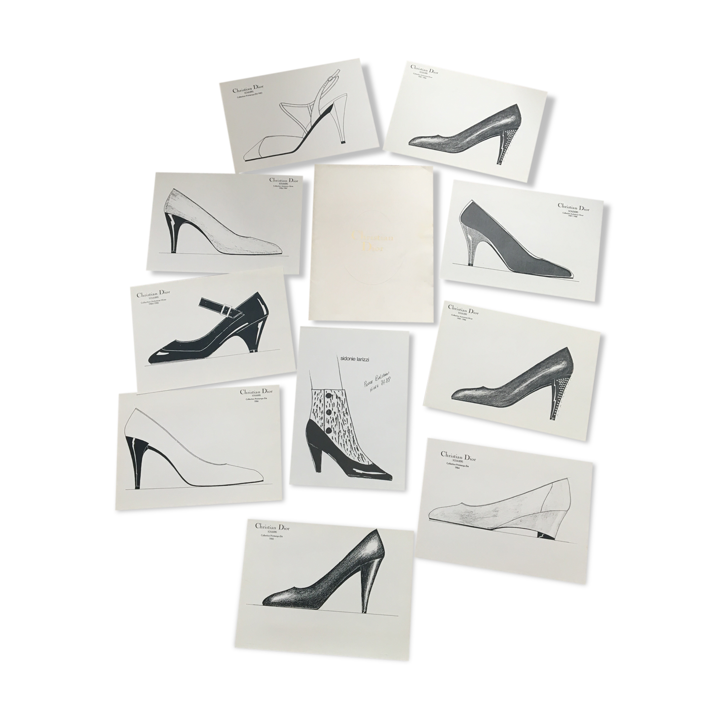 Christian Dior - Pierre Balmain: batch of 10 fashion sketches