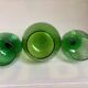 Trio of green glass vases Empoli Italy