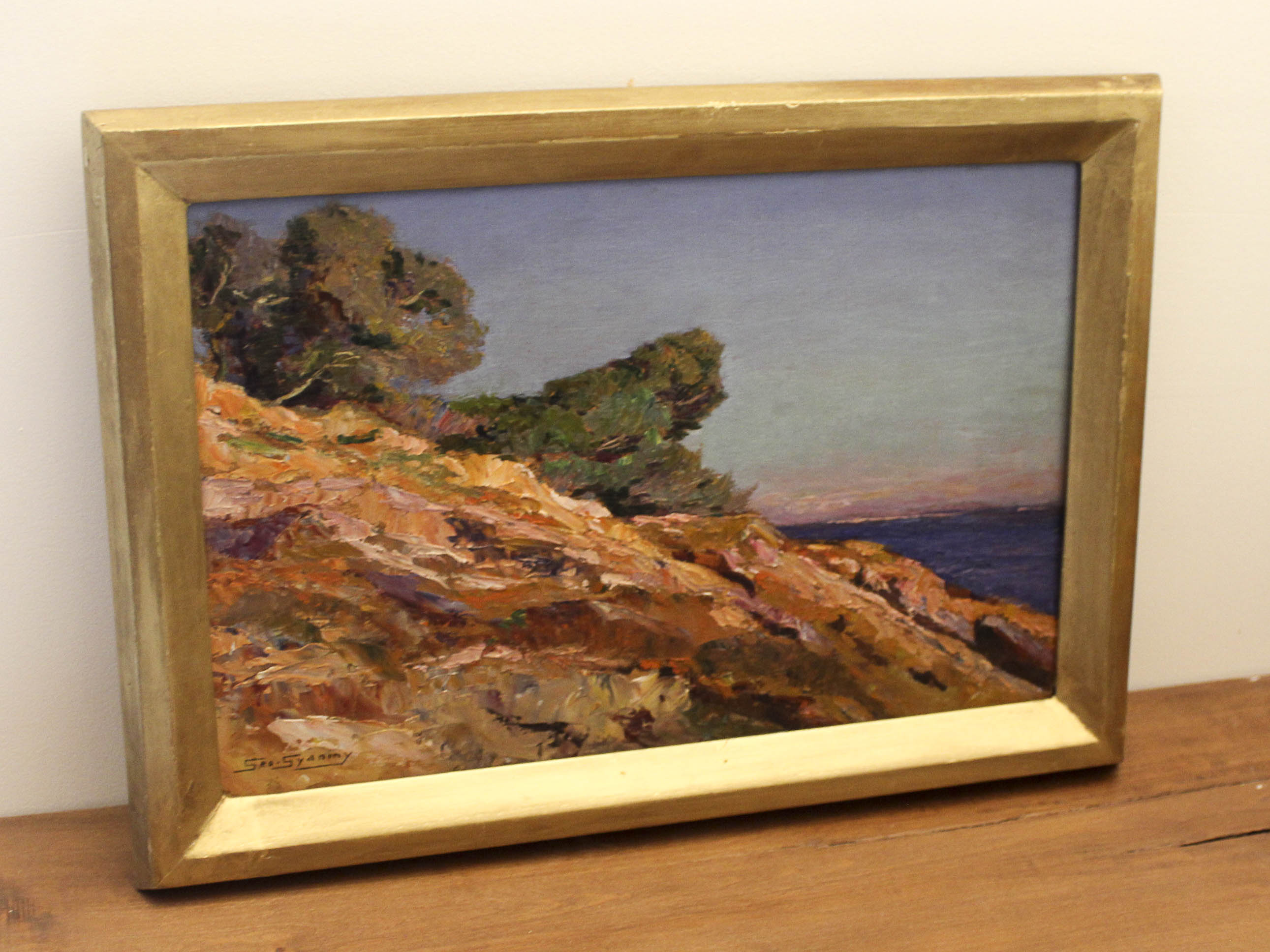 Oil on Panel Porquerolles by Geo Gyaniny