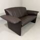 Christophe Giraud brown leather sofa Indy, Jori Belgium 1990’s