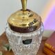 Large glass and gold metal candy box