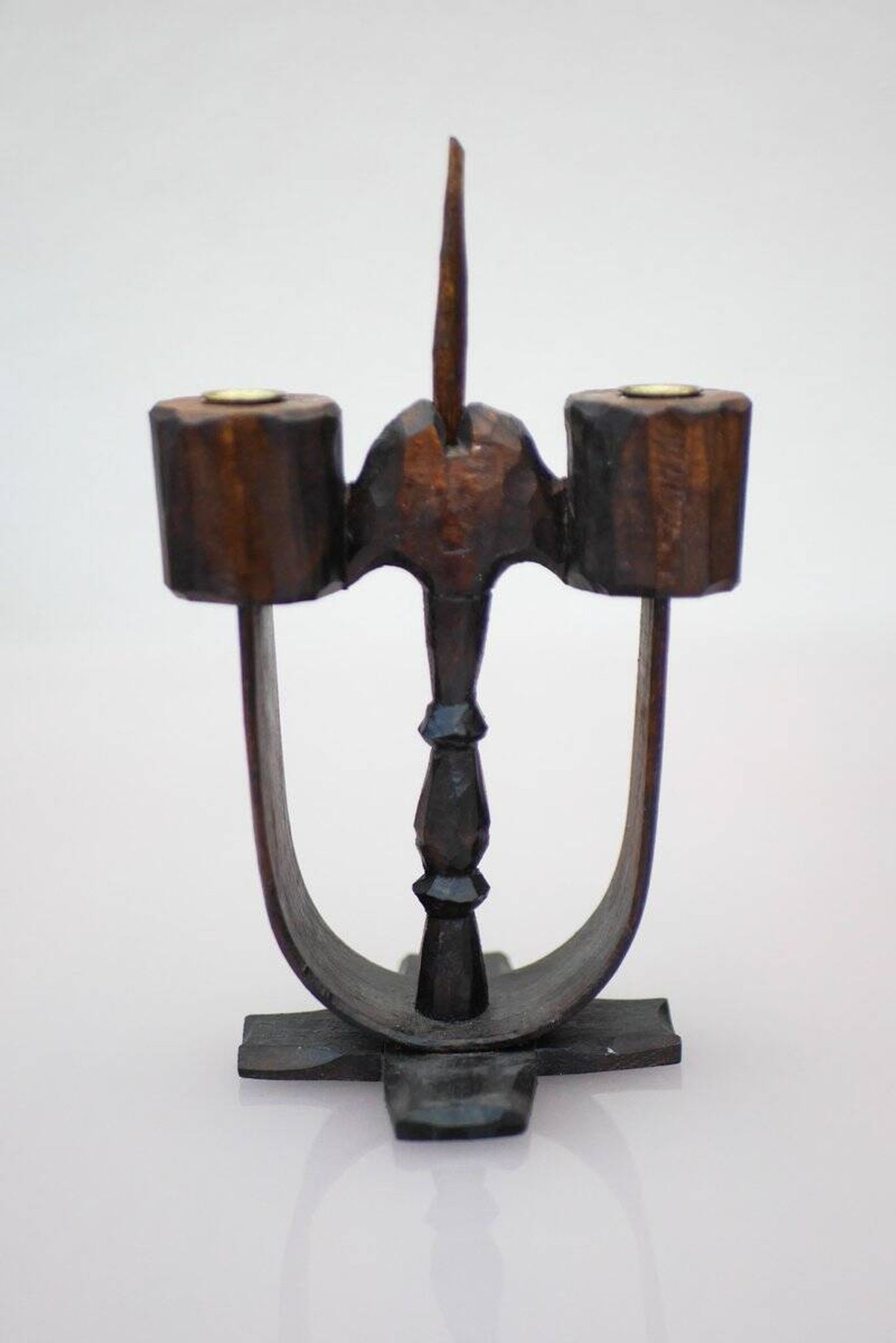 Swedish wooden candleholders from Taserud, 1955, set of 2