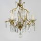 Bronze cage chandelier and glass tassels, with 4 lights. Chandelier tassels. 60s