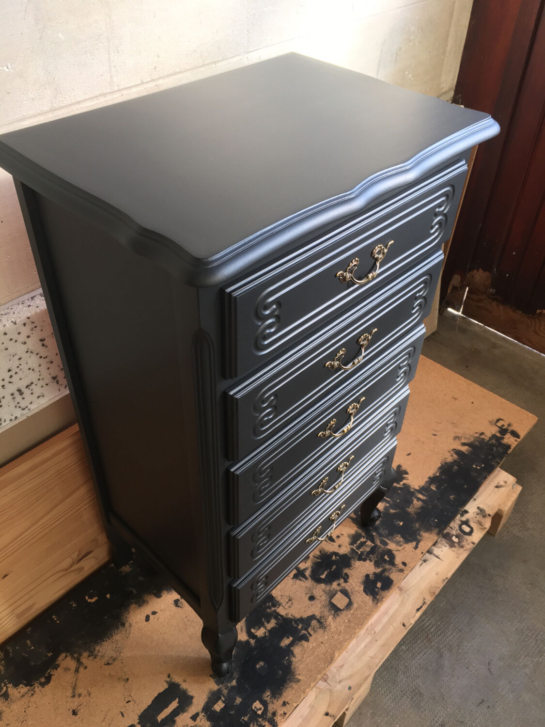 Vintage chiffonnier with black makeover
