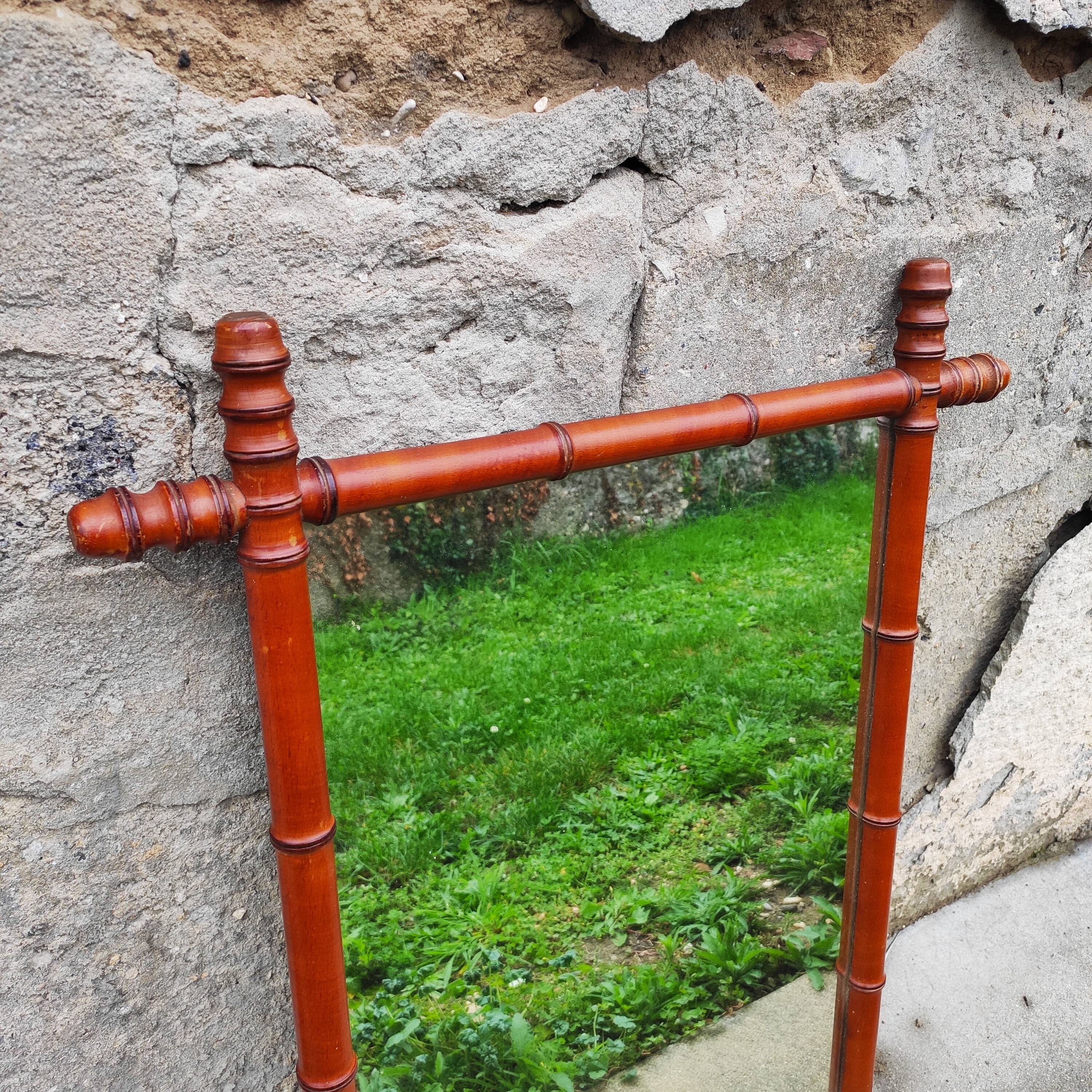 Large antique bamboo mirror 1940