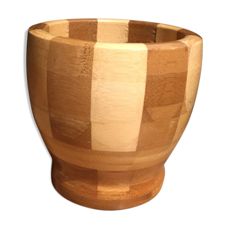 Wooden bowl with marquetry work