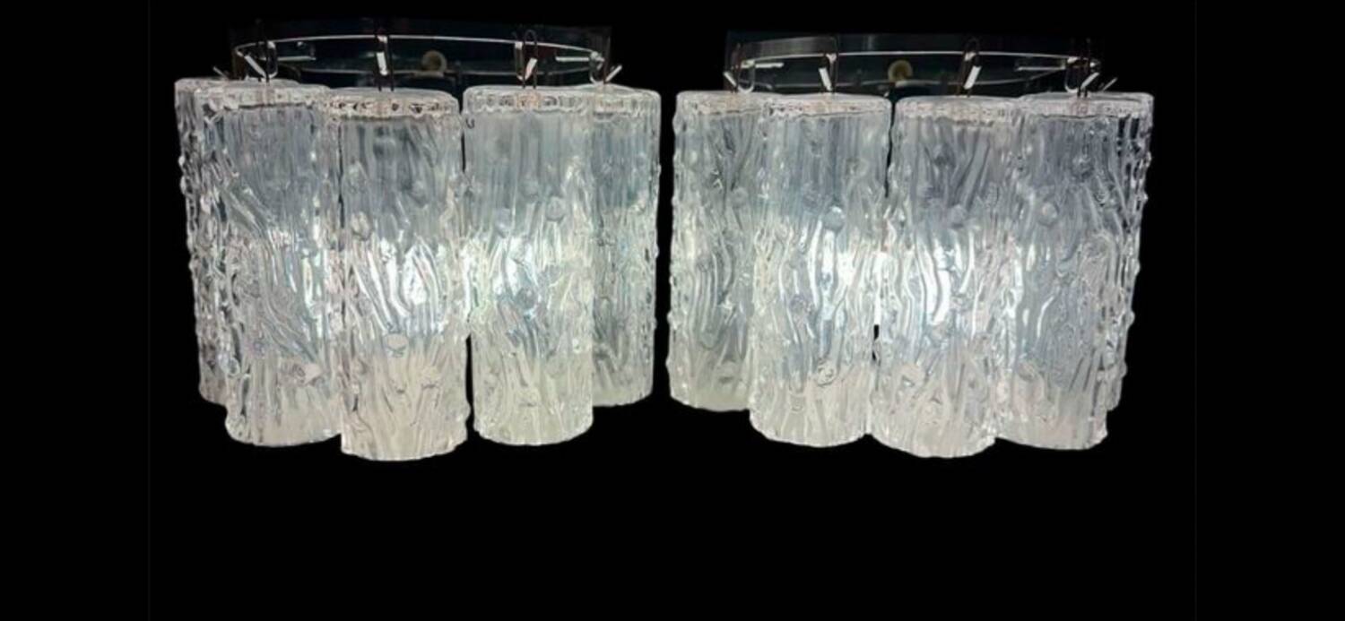 Pair of Venini Tronchi wall lights by Toni Zucherri, Italy 1970