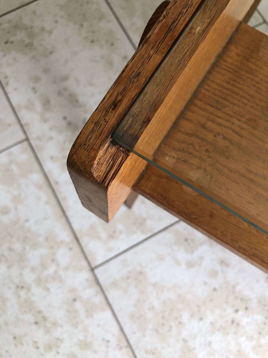 Scandinavian coffee table from the 60s glass top