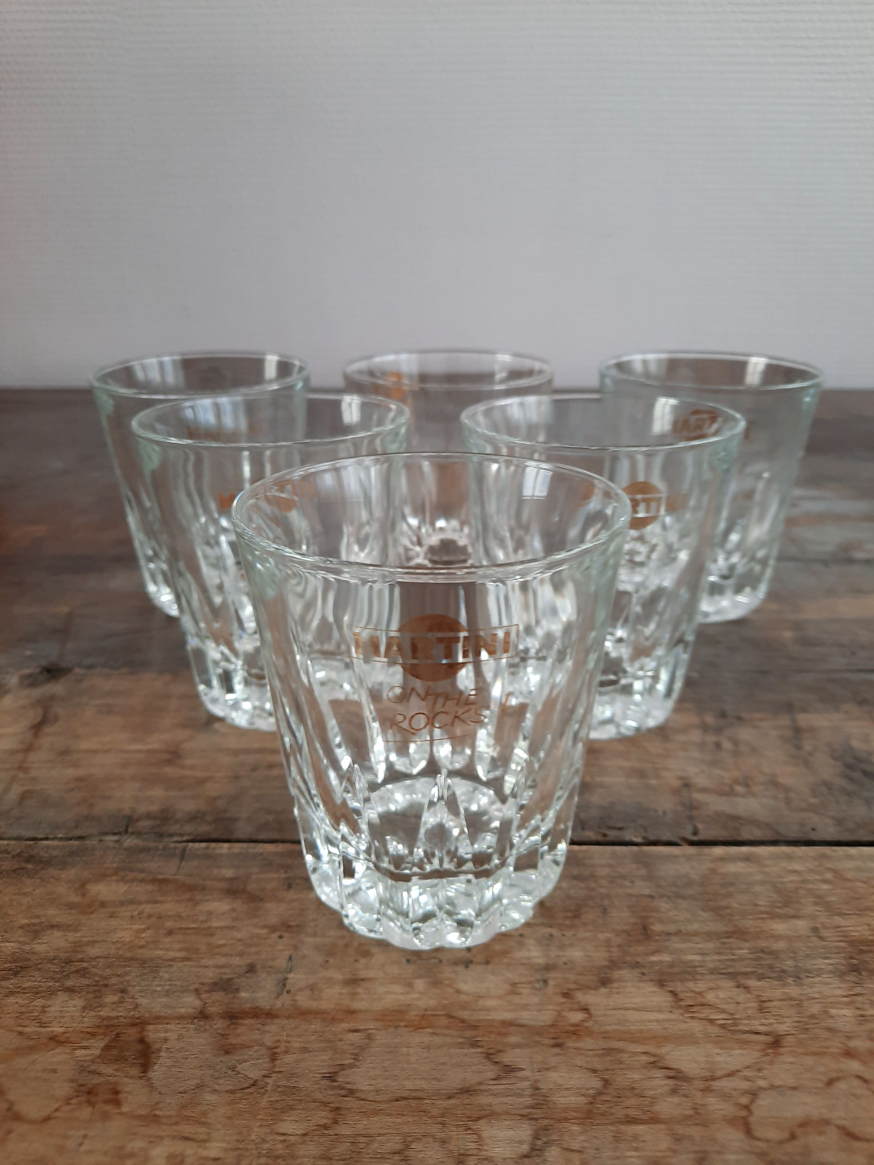 Série de 6 verres Martini on the rocks années 70