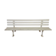 Wooden garden bench and old cast iron