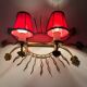 Applique soleil feuillage dorée années 60