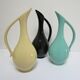 Three ceramic enamels design 60s soliflores black yellow green