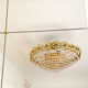 Crystal and solid brass ceiling chandelier, 5 lights, classic style.