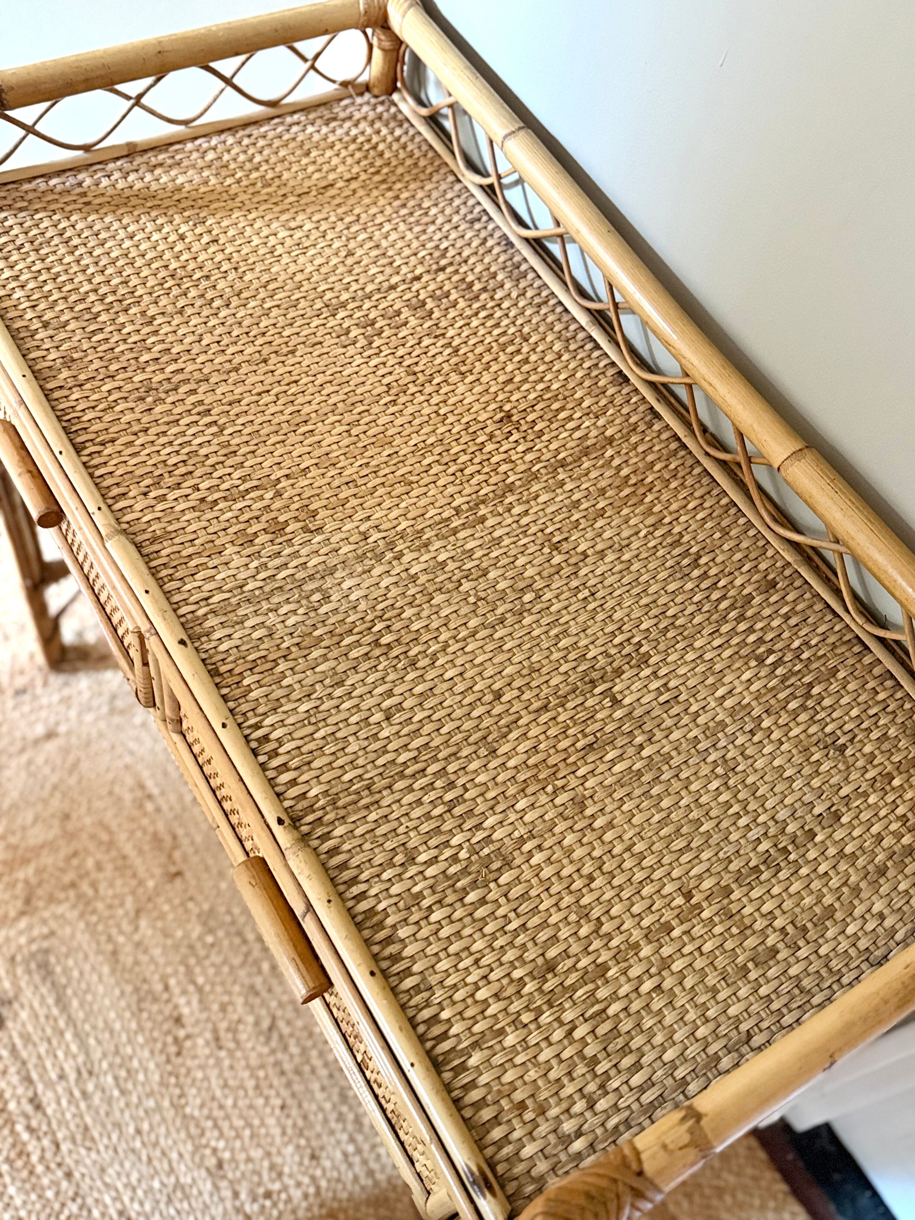 Vintage bamboo and rattan desk