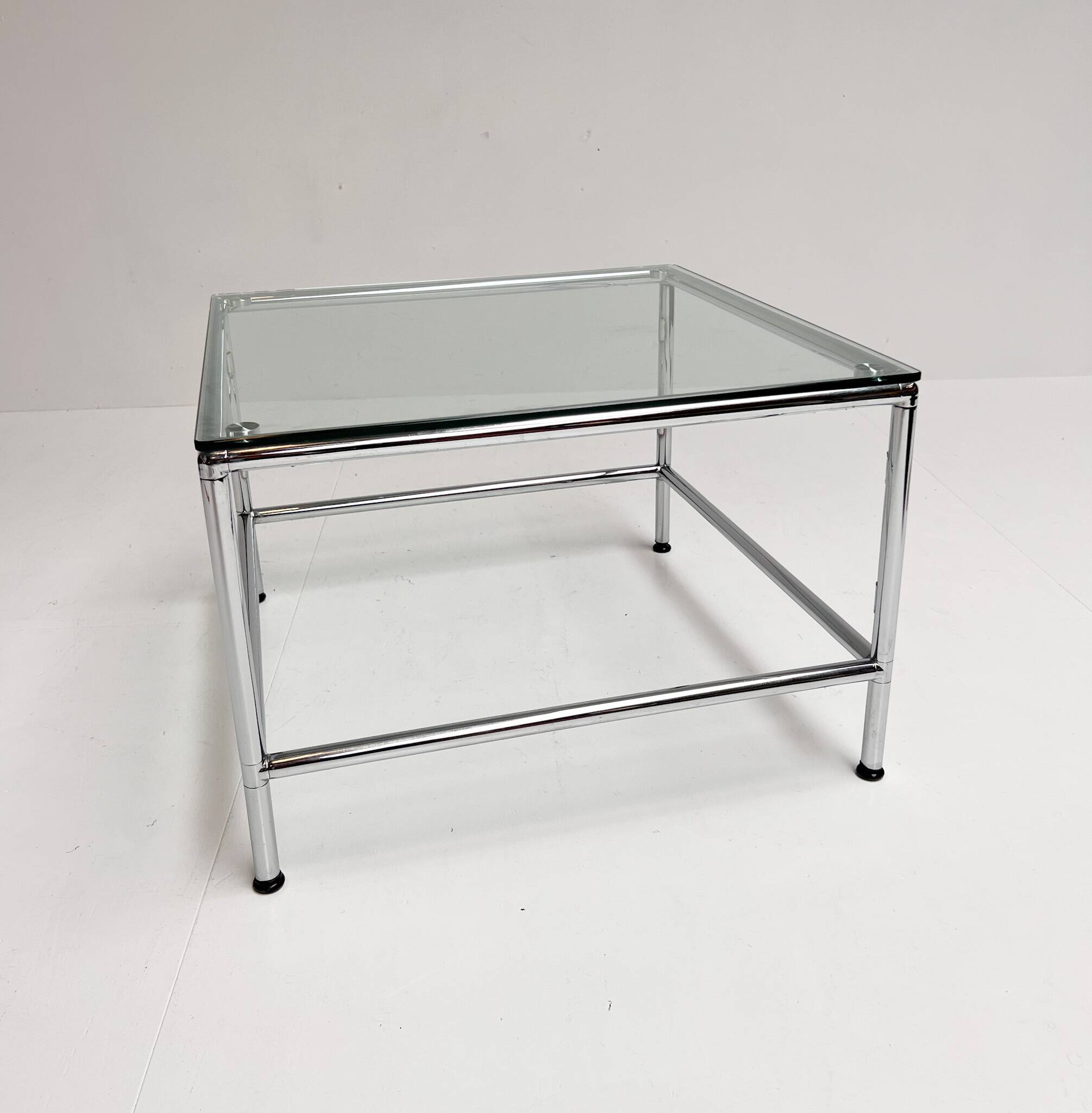 Square glass coffee table 71 x 71 cm, 1990s