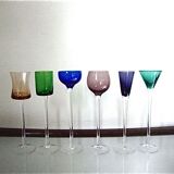 6 colorful chalices high on foot